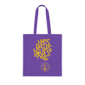Christian Tote Bag — “Yes Jesus Loves Me” Blue Cotton Shopper