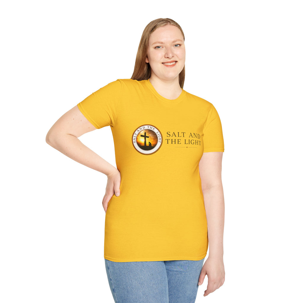 SALT AND THE LIGHT CHRISTIAN T-SHIRT – WHITE FAITH INSPIRED LOGO TEE