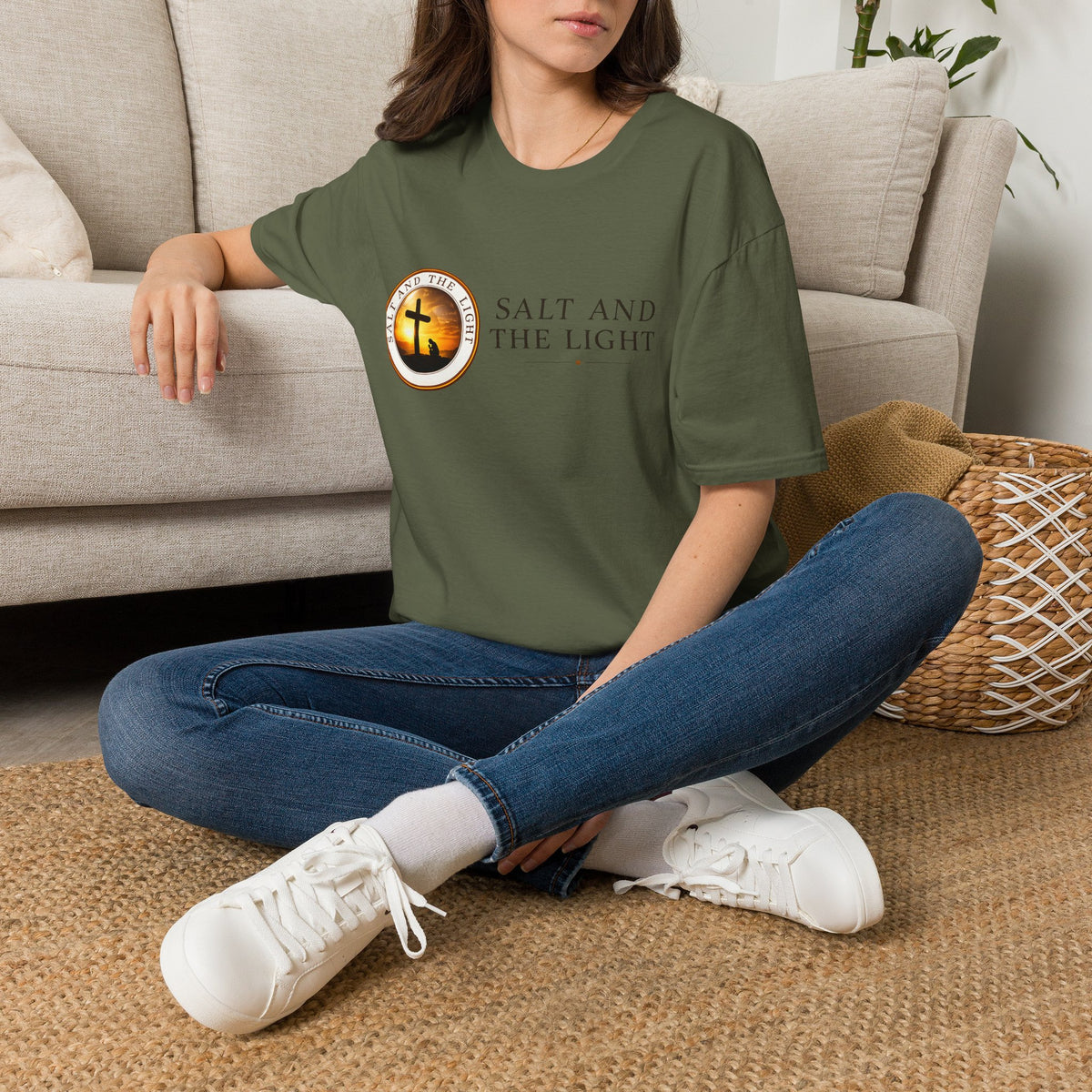 SALT AND THE LIGHT CHRISTIAN T-SHIRT – WHITE FAITH INSPIRED LOGO TEE