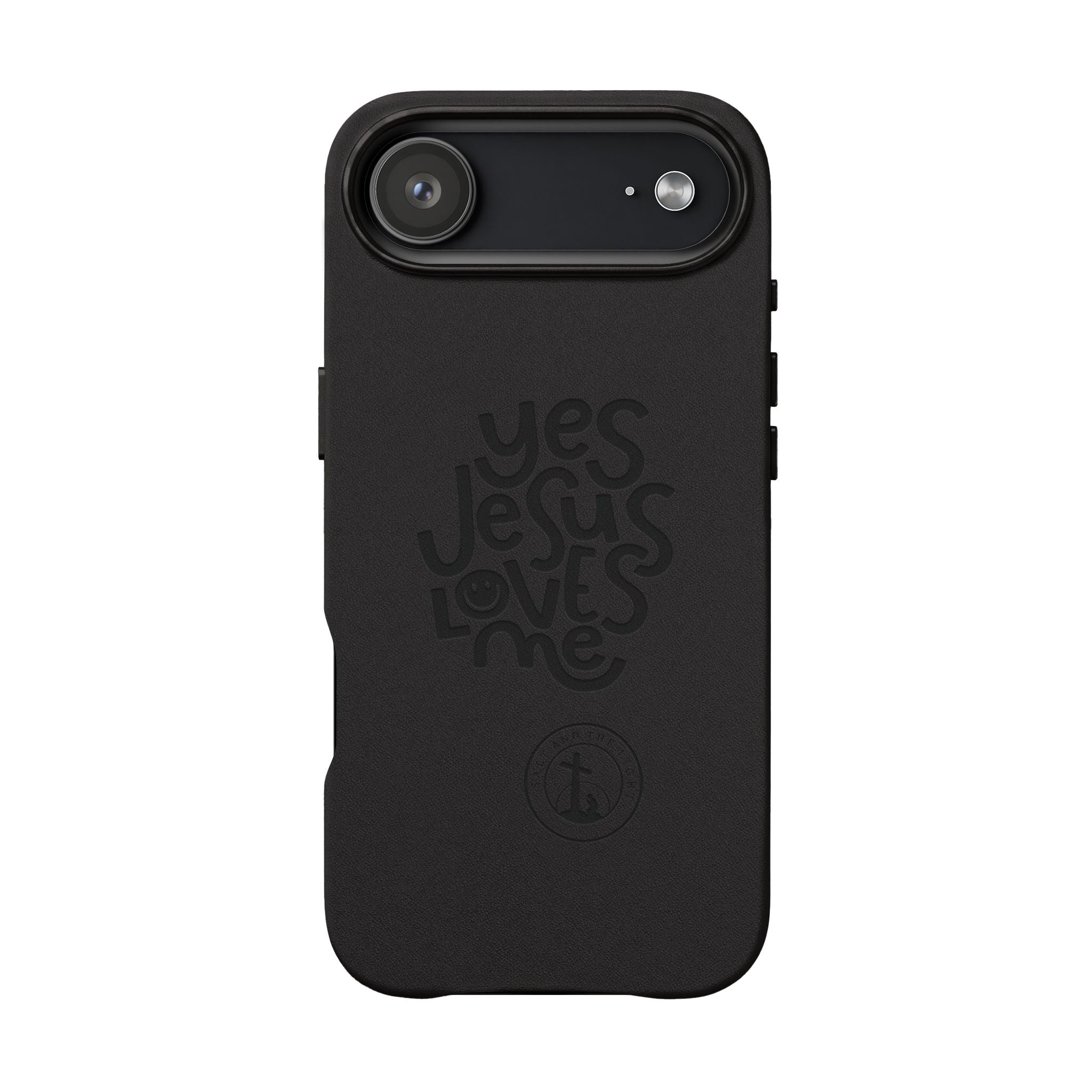 PU Leather Phone Case — Embossed “Yes Jesus Loves Me” Christian Design