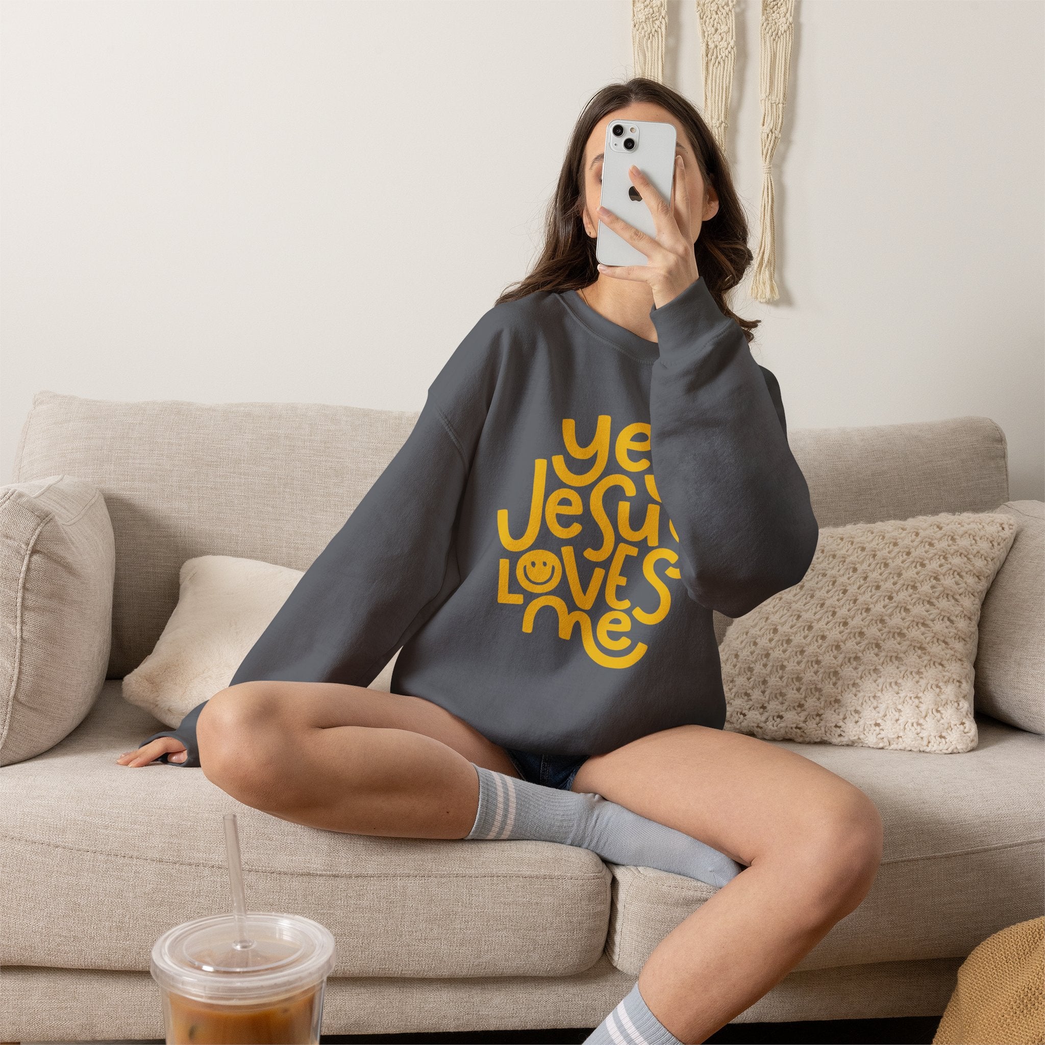 Yes Jesus Loves Me Sweatshirt - Christian Crewneck Faith Pullover