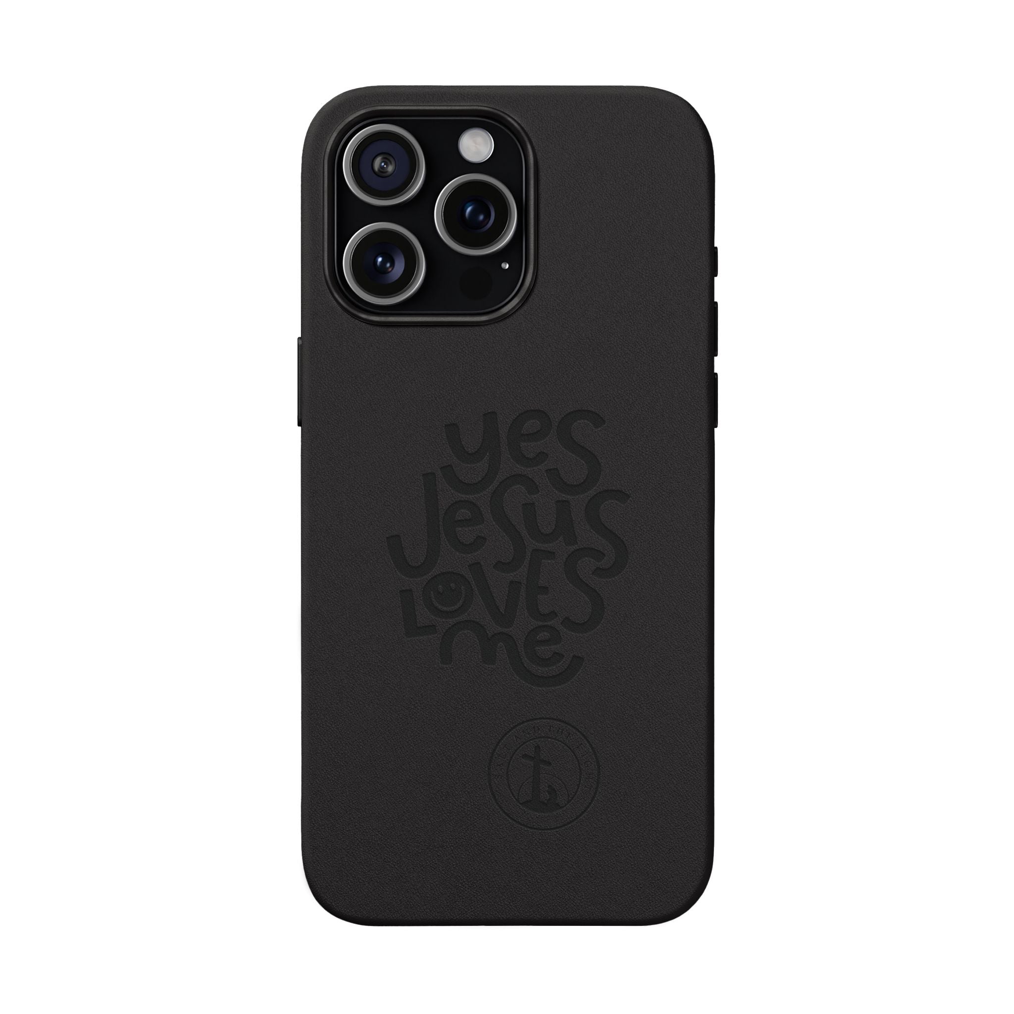 PU Leather Phone Case — Embossed “Yes Jesus Loves Me” Christian Design