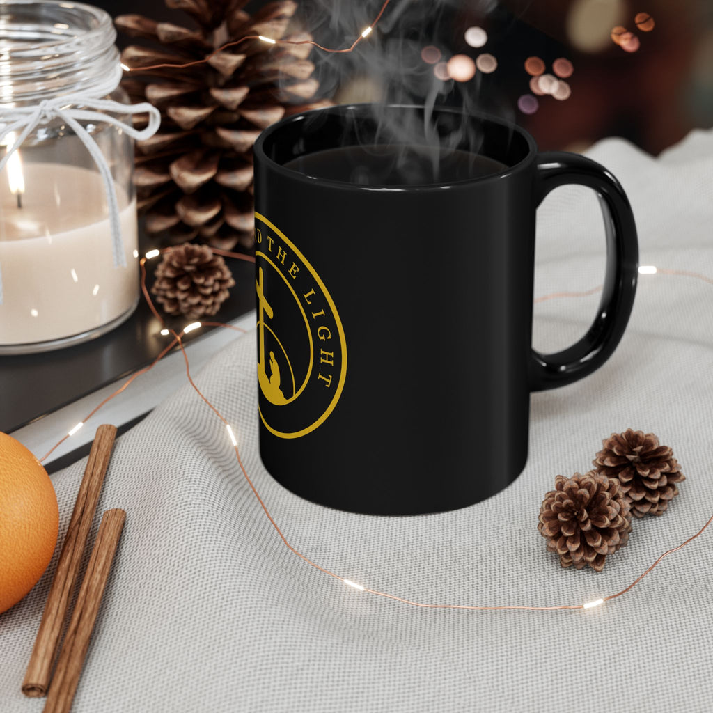 Christian Cross Coffee Mug — "Salt and the Light" Black Ceramic Mug