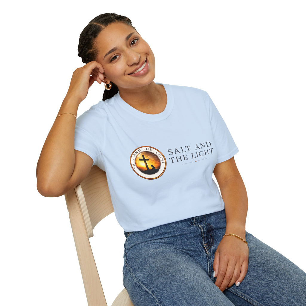 SALT AND THE LIGHT CHRISTIAN T-SHIRT – WHITE FAITH INSPIRED LOGO TEE