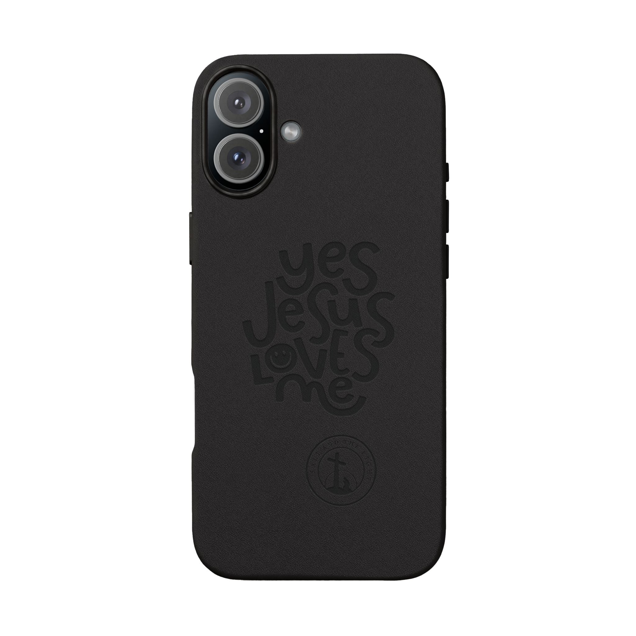 PU Leather Phone Case — Embossed “Yes Jesus Loves Me” Christian Design