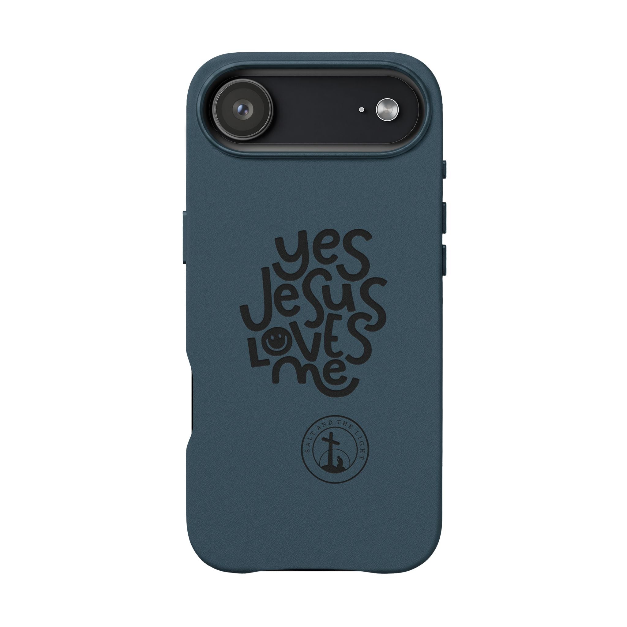 PU Leather Phone Case — Embossed “Yes Jesus Loves Me” Christian Design