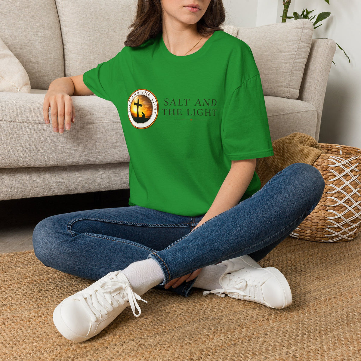 SALT AND THE LIGHT CHRISTIAN T-SHIRT – WHITE FAITH INSPIRED LOGO TEE