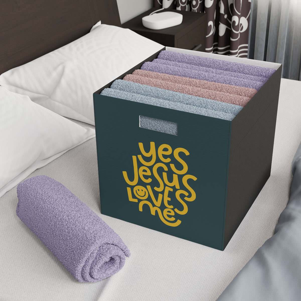 Yes, Jesus Loves Me Felt Storage Box – Christian Home Organisation Bin