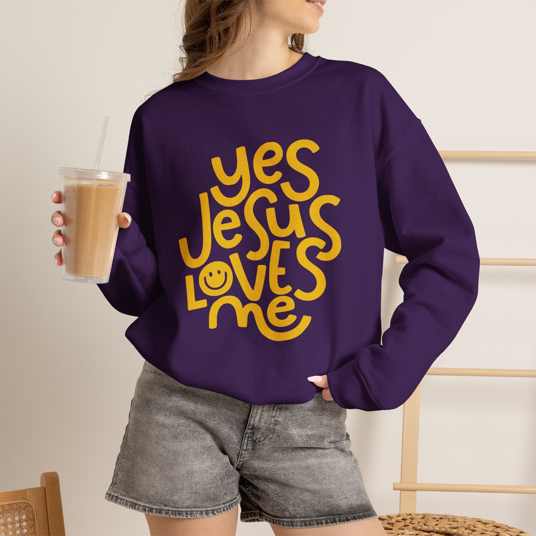 Yes Jesus Loves Me Sweatshirt - Christian Crewneck Faith Pullover