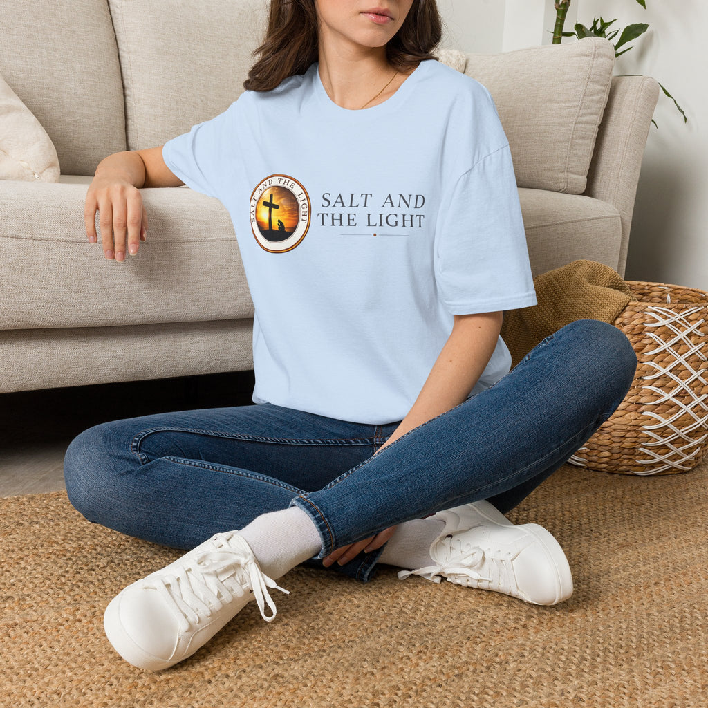 SALT AND THE LIGHT CHRISTIAN T-SHIRT – WHITE FAITH INSPIRED LOGO TEE