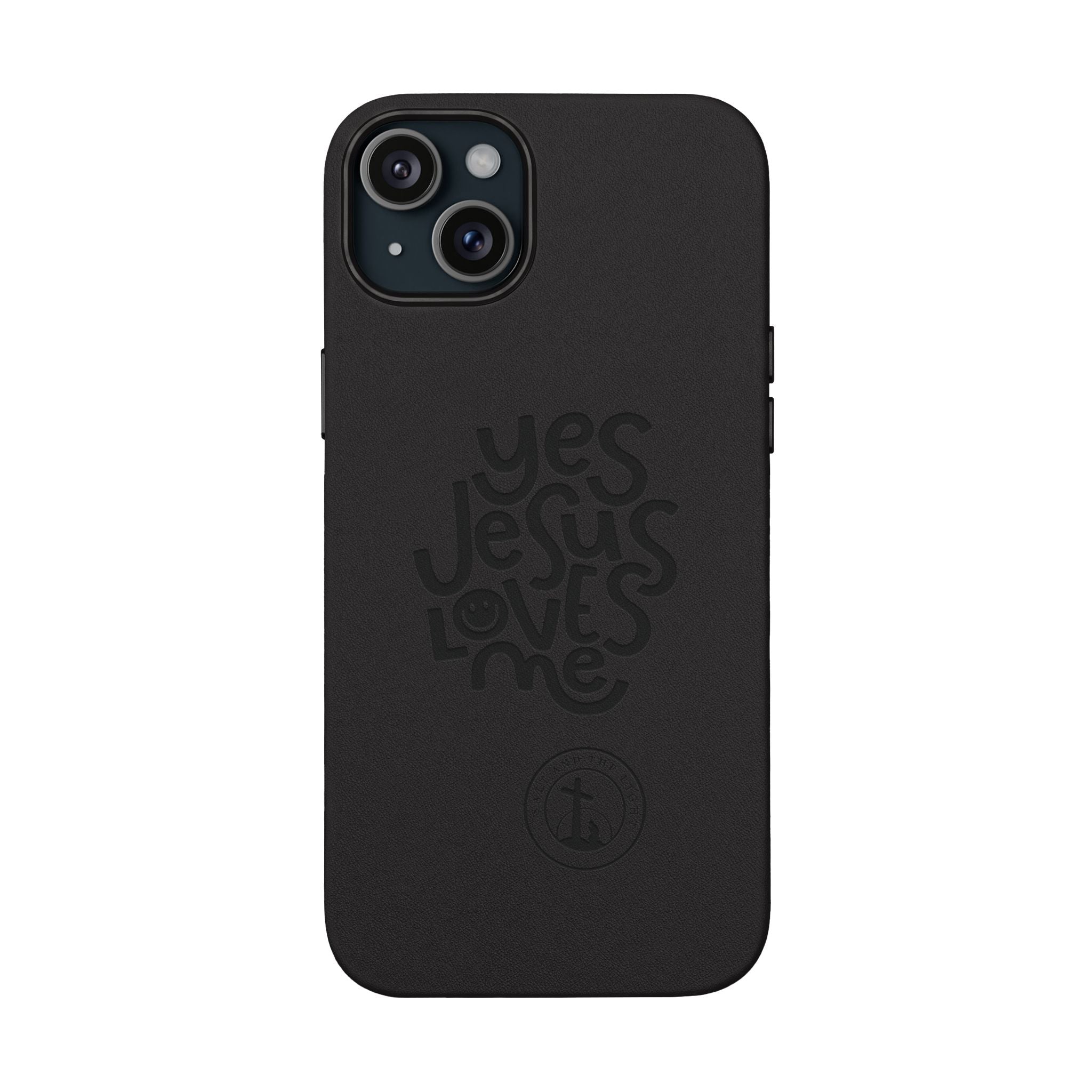 PU Leather Phone Case — Embossed “Yes Jesus Loves Me” Christian Design