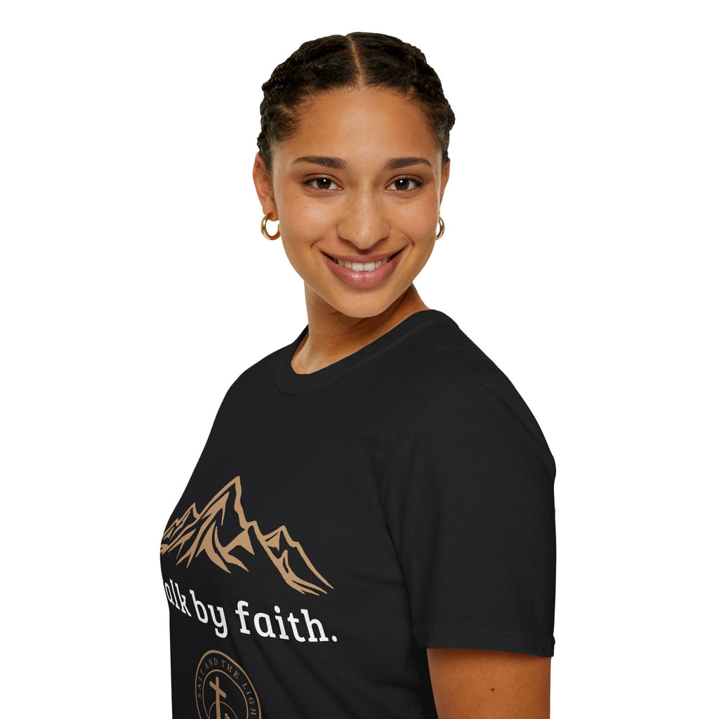 Walk By Faith Mountain T-Shirt – Christian Faith Outdoors Graphic Tee