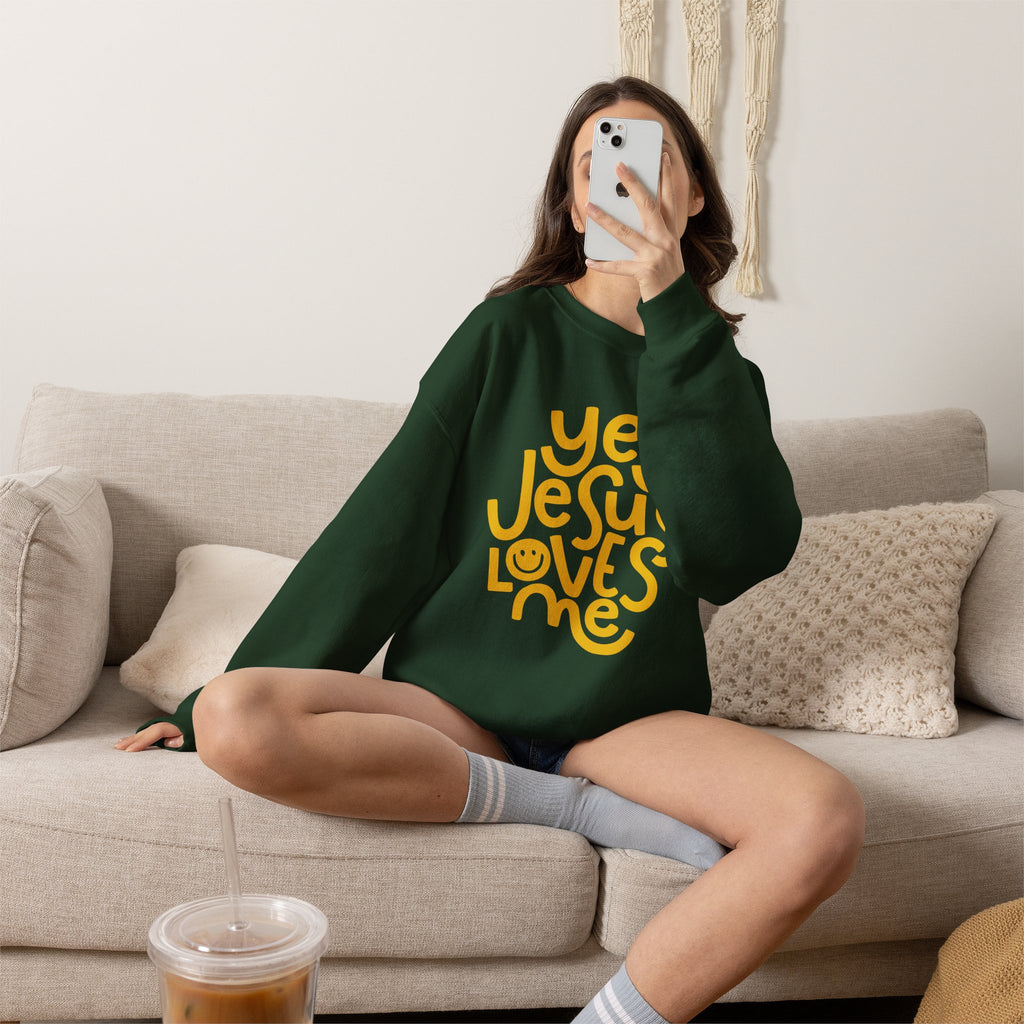 Yes Jesus Loves Me Sweatshirt - Christian Crewneck Faith Pullover