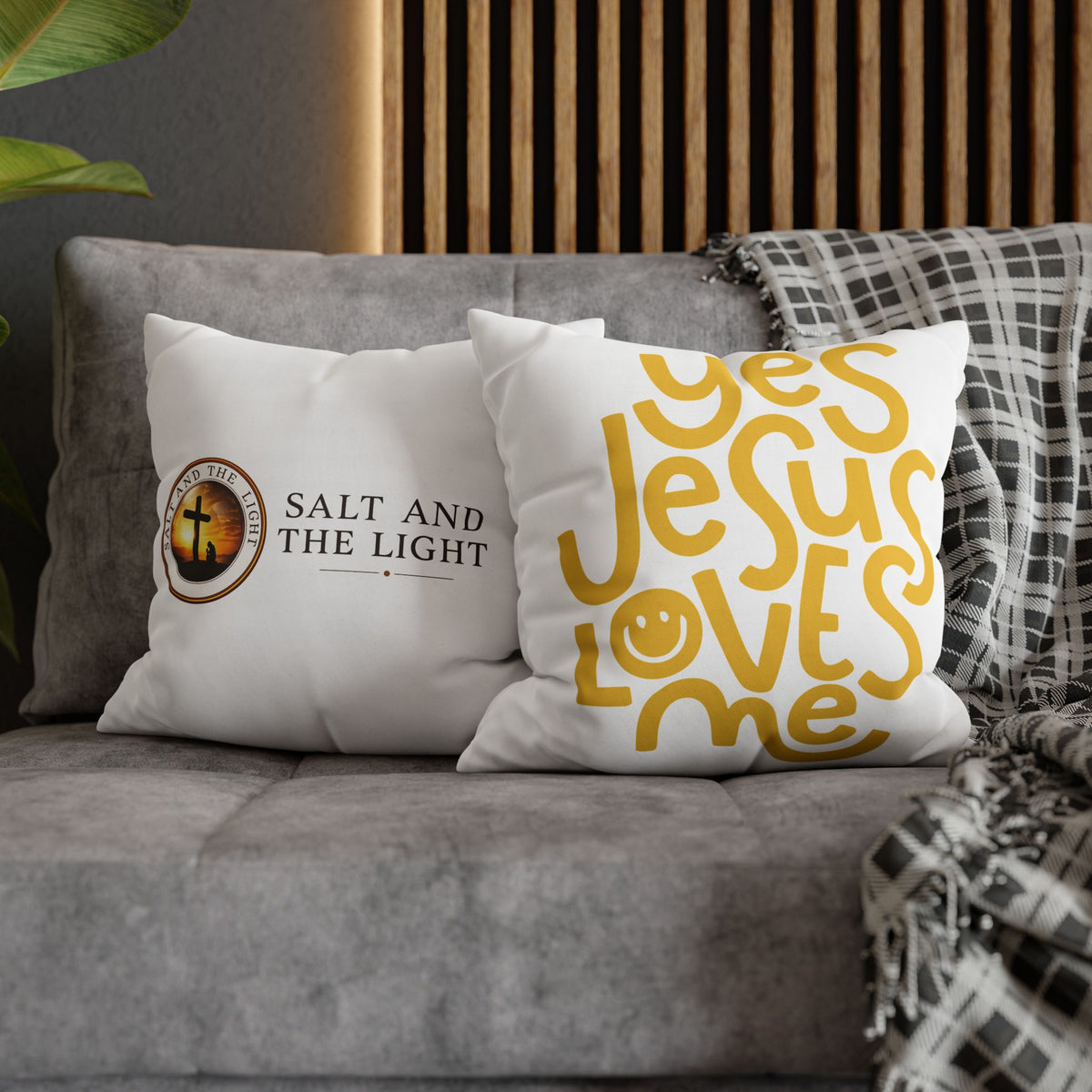 Salt and the Light Decorative Pillowcase — Christian Cross Accent Cushion Cover