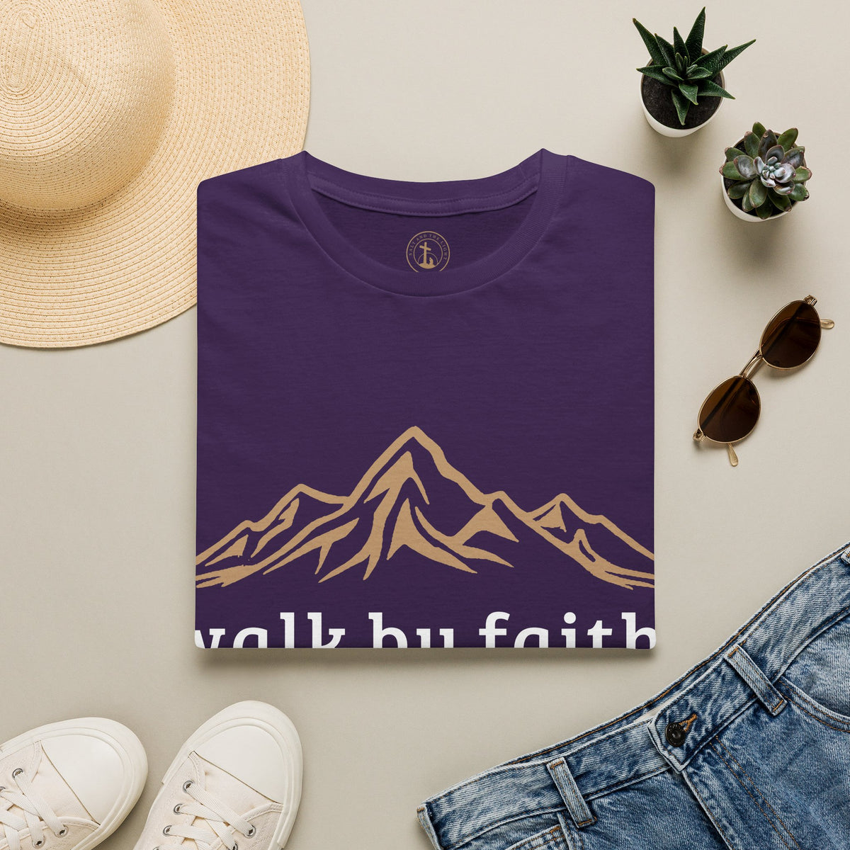 Walk By Faith Mountain T-Shirt – Christian Faith Outdoors Graphic Tee