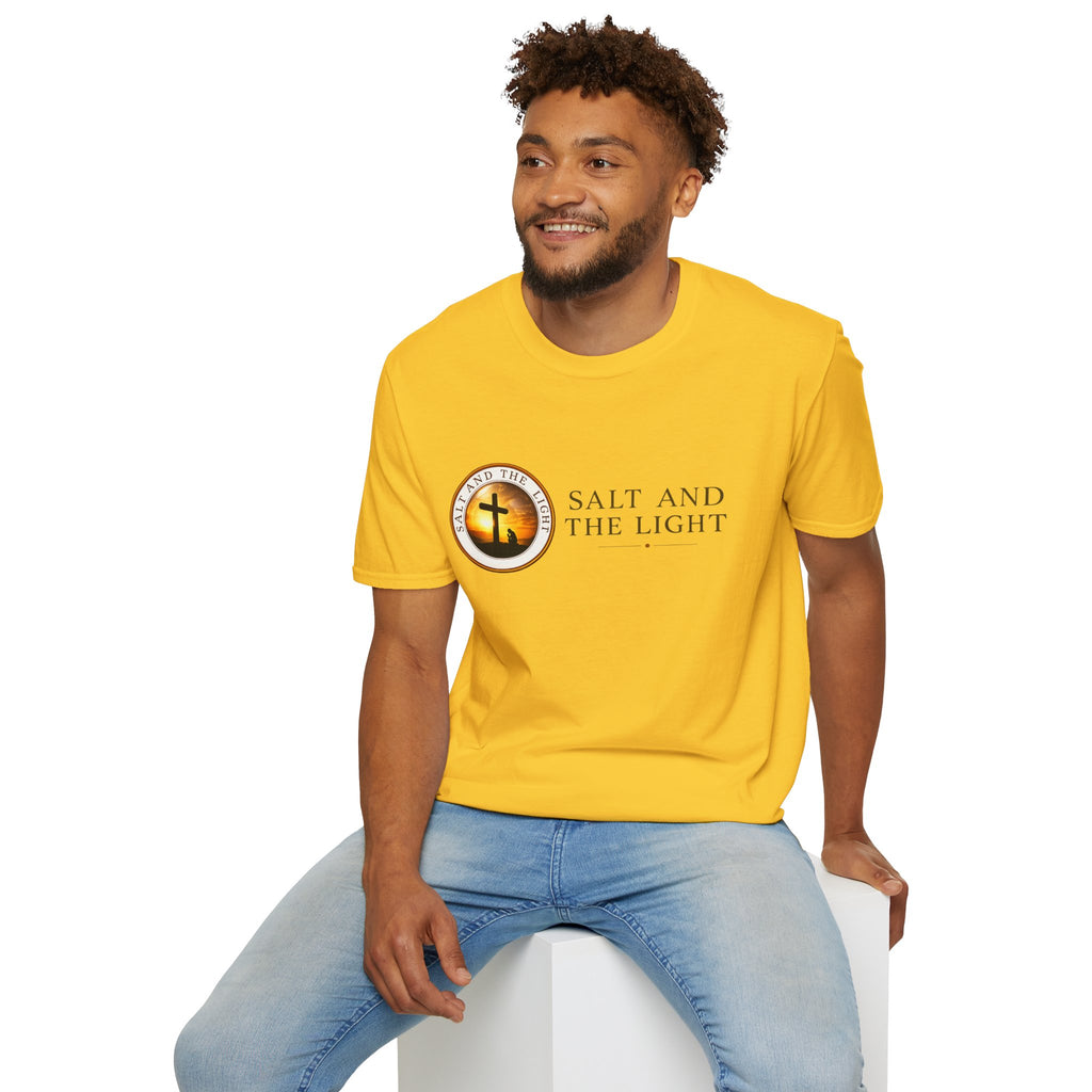 SALT AND THE LIGHT CHRISTIAN T-SHIRT – WHITE FAITH INSPIRED LOGO TEE