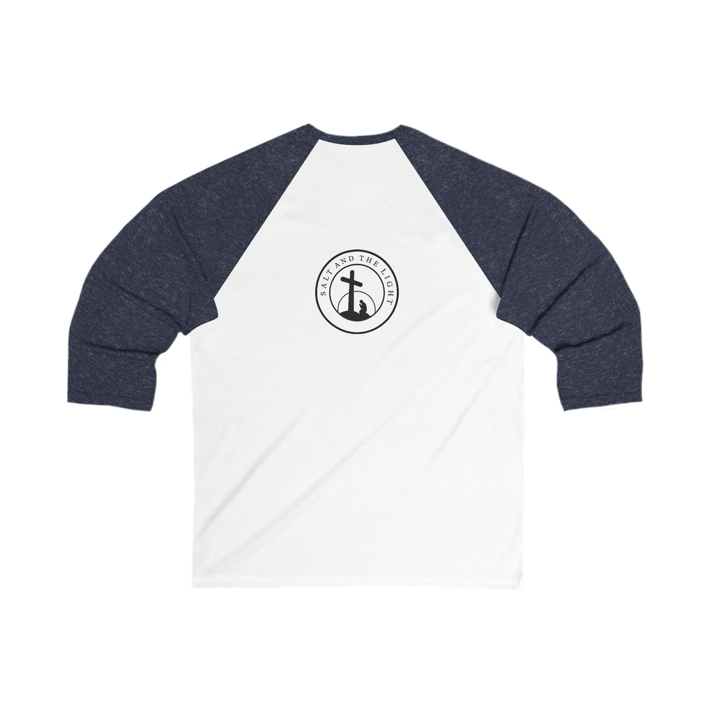 Baseball Tee — "Be The Light" Christian Raglan (Matthew 5:14)