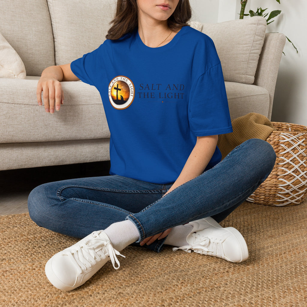 SALT AND THE LIGHT CHRISTIAN T-SHIRT – WHITE FAITH INSPIRED LOGO TEE