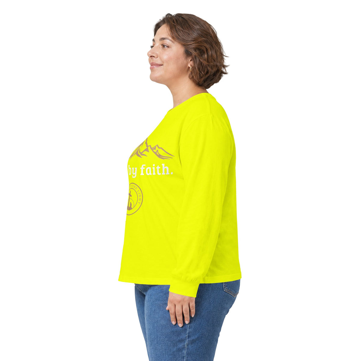 Faith Walk Long Sleeve Tee — "Walk by Faith" Christian Mountain Shirt