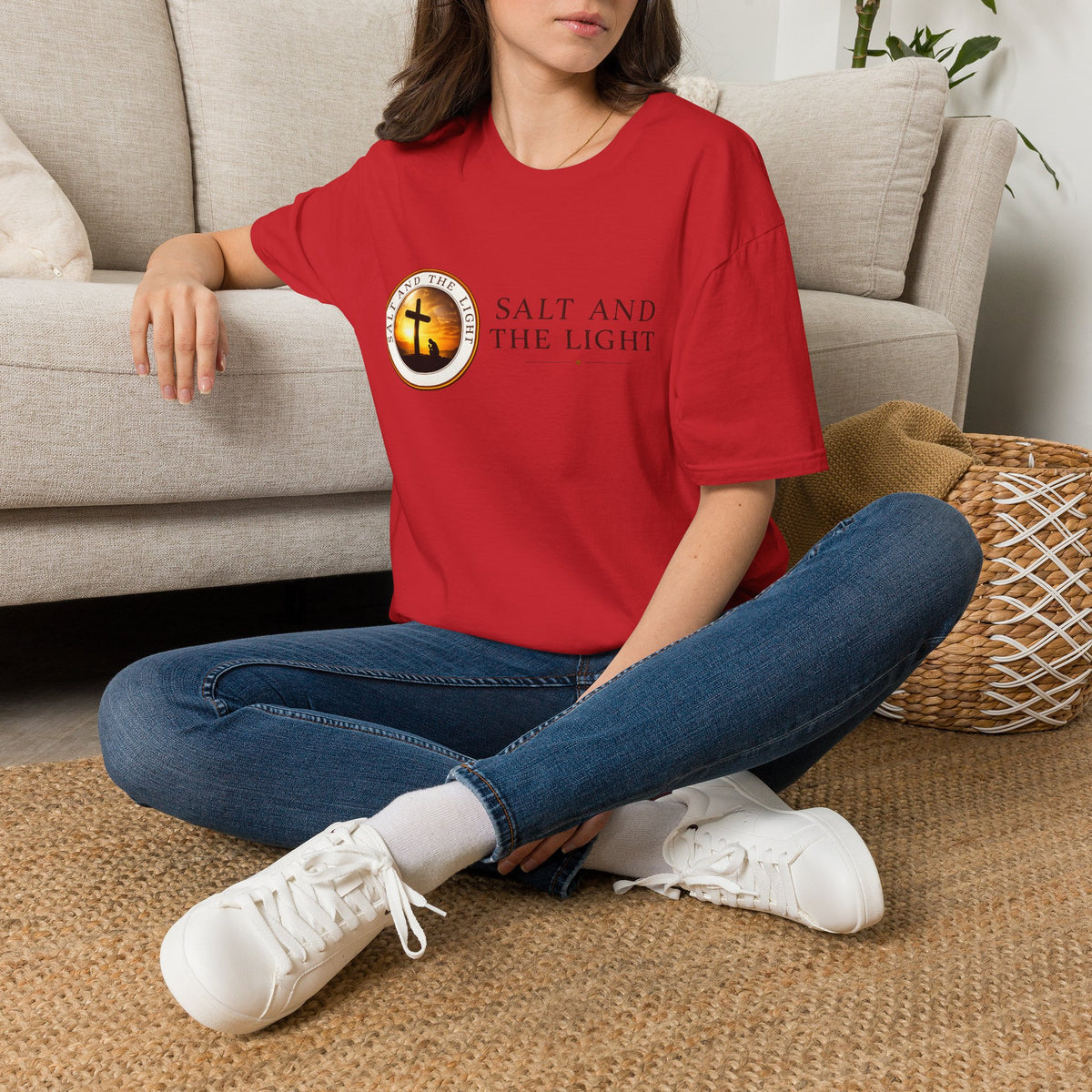 SALT AND THE LIGHT CHRISTIAN T-SHIRT – WHITE FAITH INSPIRED LOGO TEE