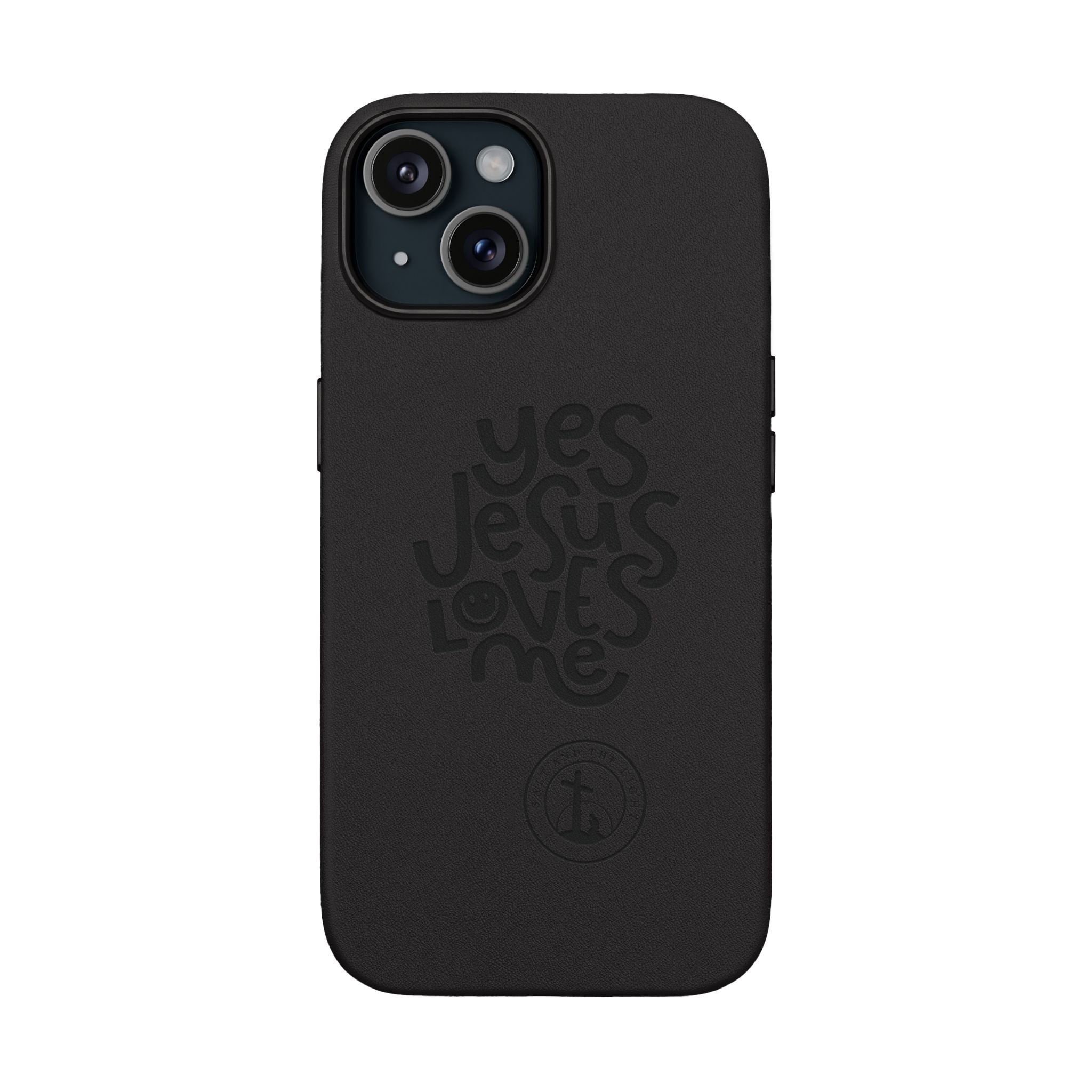 PU Leather Phone Case — Embossed “Yes Jesus Loves Me” Christian Design