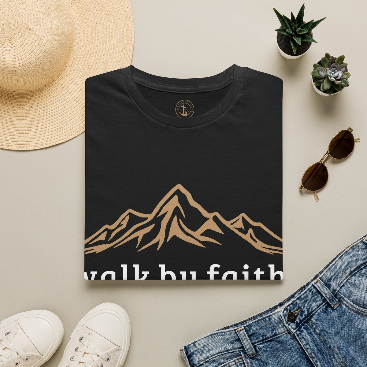 Walk By Faith Mountain T-Shirt – Christian Faith Outdoors Graphic Tee