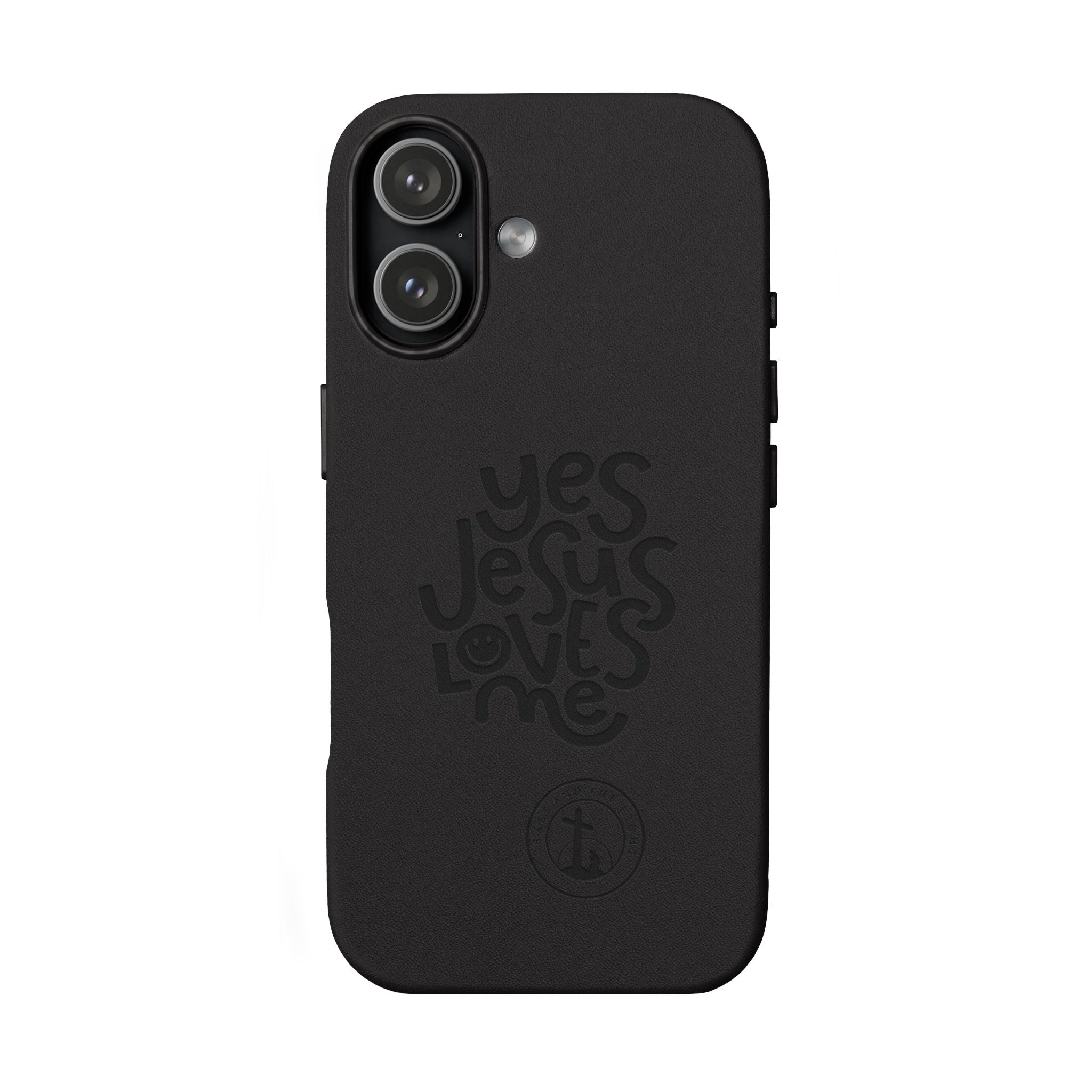 PU Leather Phone Case — Embossed “Yes Jesus Loves Me” Christian Design
