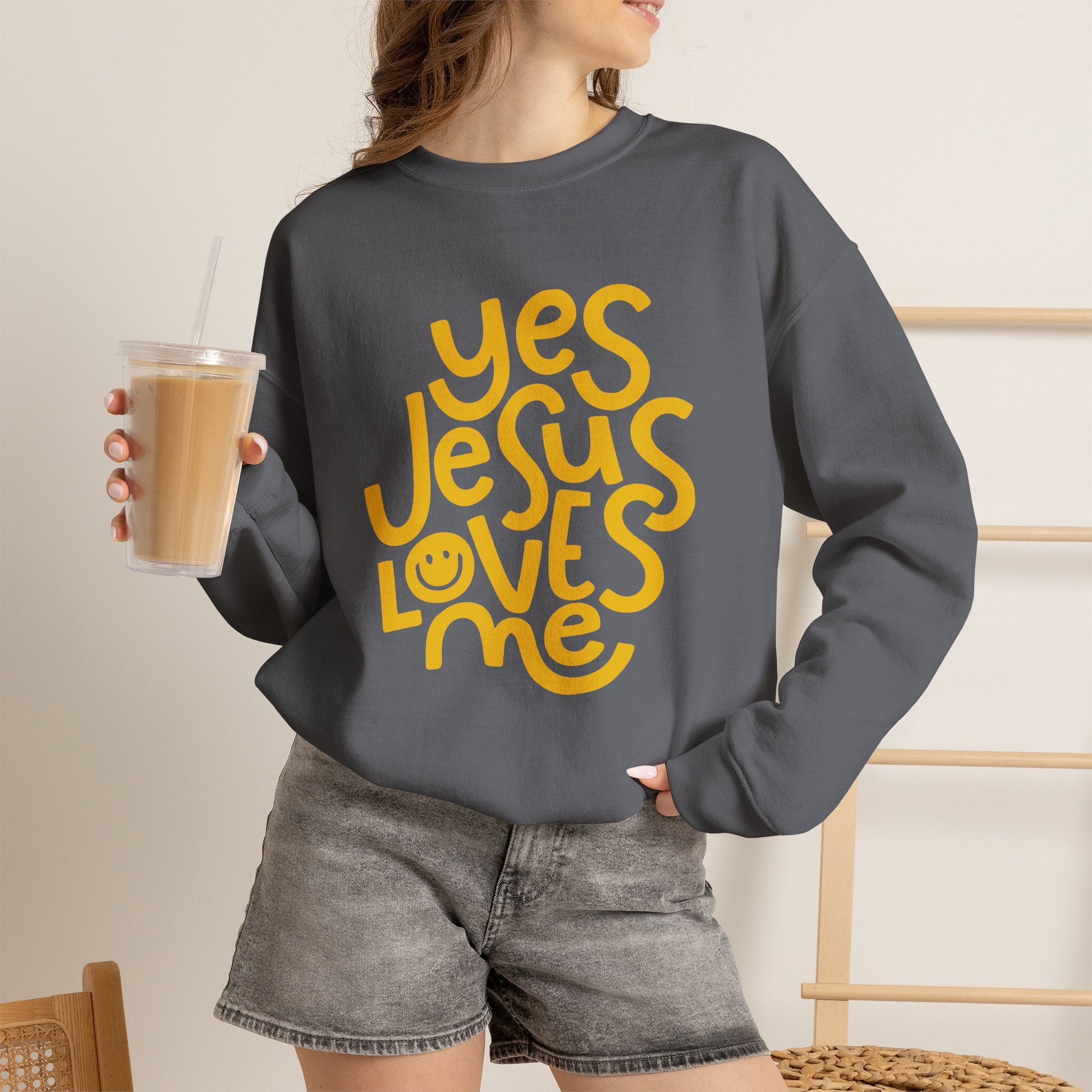 Yes Jesus Loves Me Sweatshirt - Christian Crewneck Faith Pullover