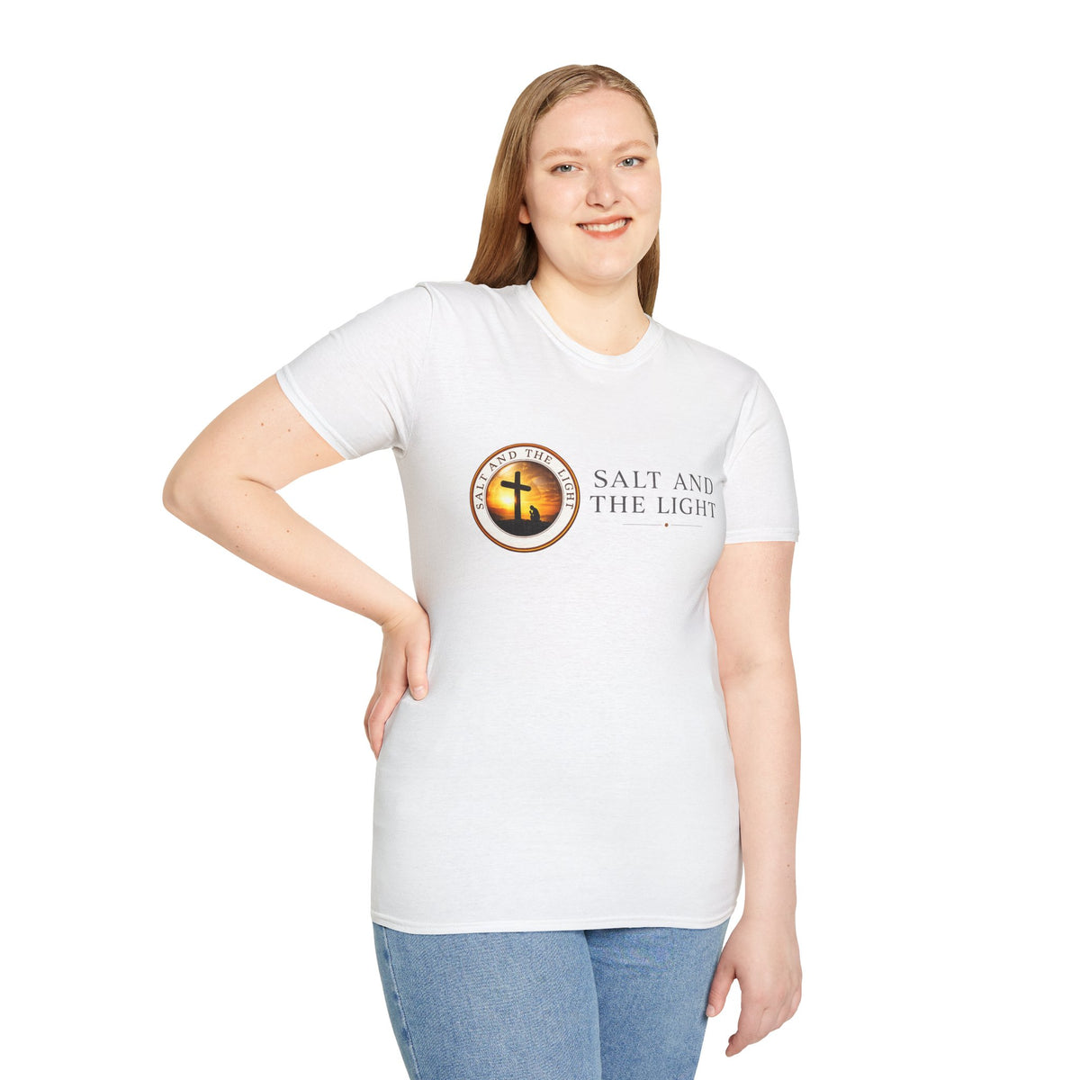 SALT AND THE LIGHT CHRISTIAN T-SHIRT – WHITE FAITH INSPIRED LOGO TEE