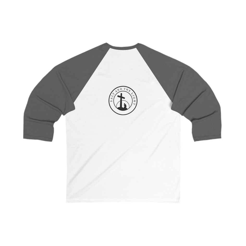 Baseball Tee — "Be The Light" Christian Raglan (Matthew 5:14)
