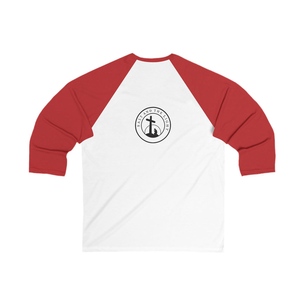 Baseball Tee — "Be The Light" Christian Raglan (Matthew 5:14)