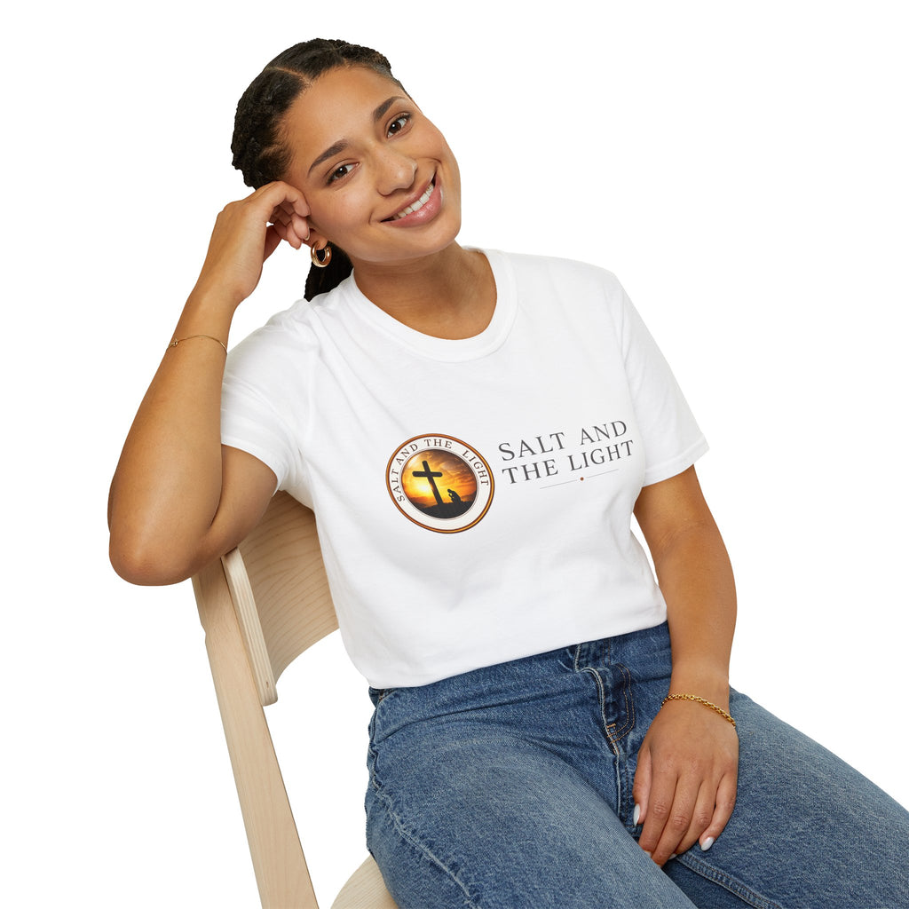 SALT AND THE LIGHT CHRISTIAN T-SHIRT – WHITE FAITH INSPIRED LOGO TEE