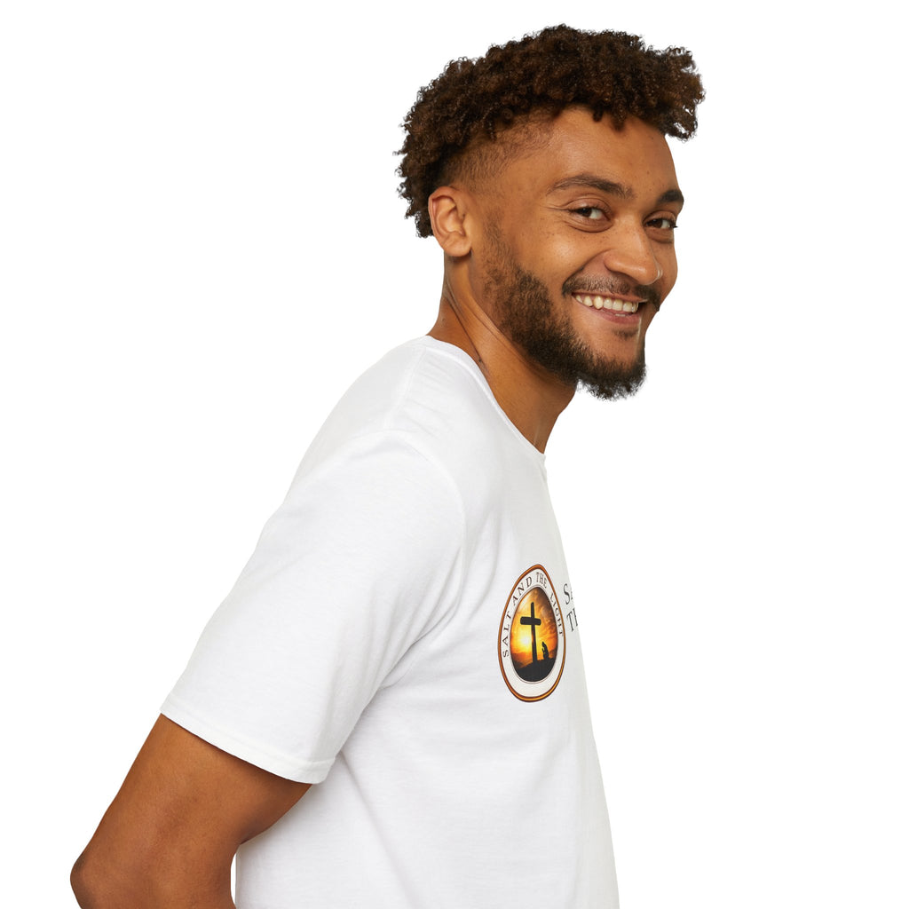 SALT AND THE LIGHT CHRISTIAN T-SHIRT – WHITE FAITH INSPIRED LOGO TEE