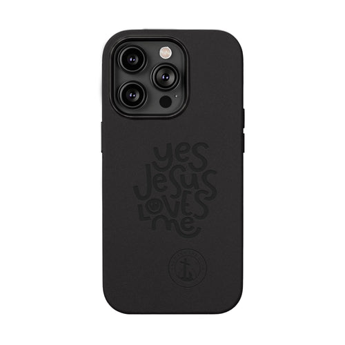 PU Leather Phone Case — Embossed “Yes Jesus Loves Me” Christian Design