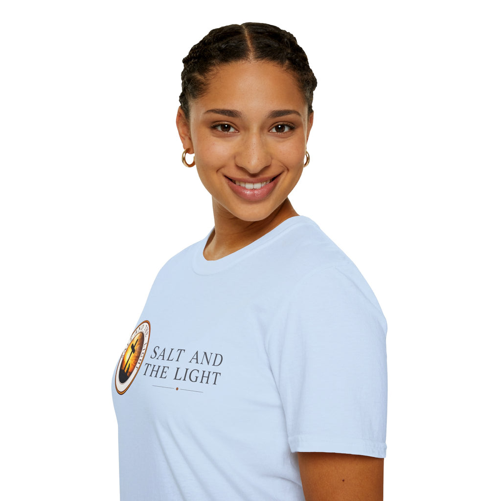 SALT AND THE LIGHT CHRISTIAN T-SHIRT – WHITE FAITH INSPIRED LOGO TEE