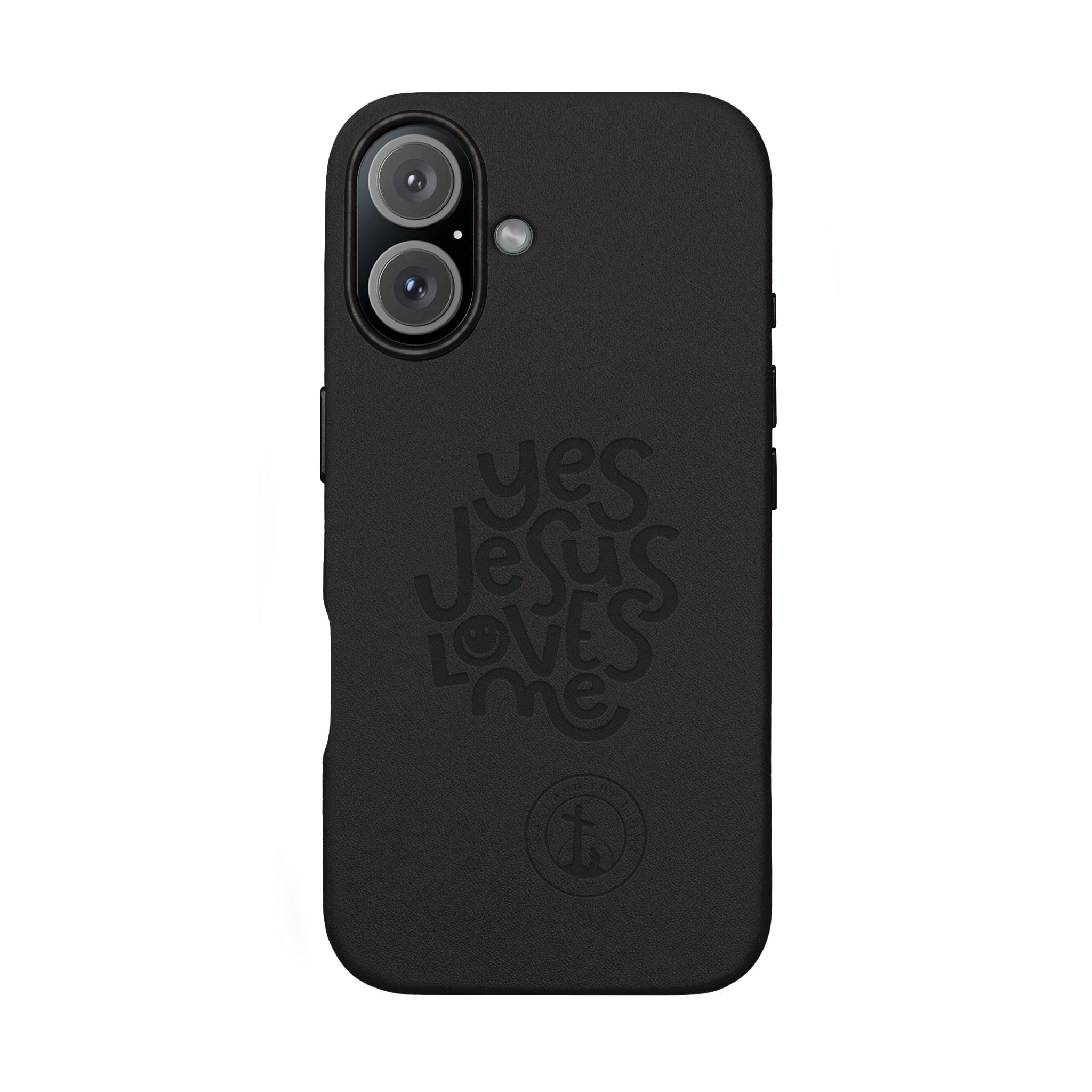 PU Leather Phone Case — Embossed “Yes Jesus Loves Me” Christian Design