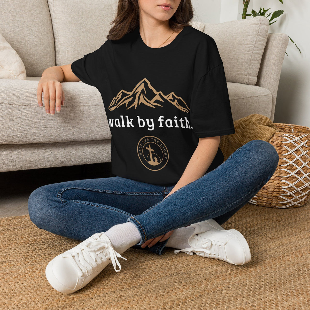 Walk By Faith Mountain T-Shirt – Christian Faith Outdoors Graphic Tee