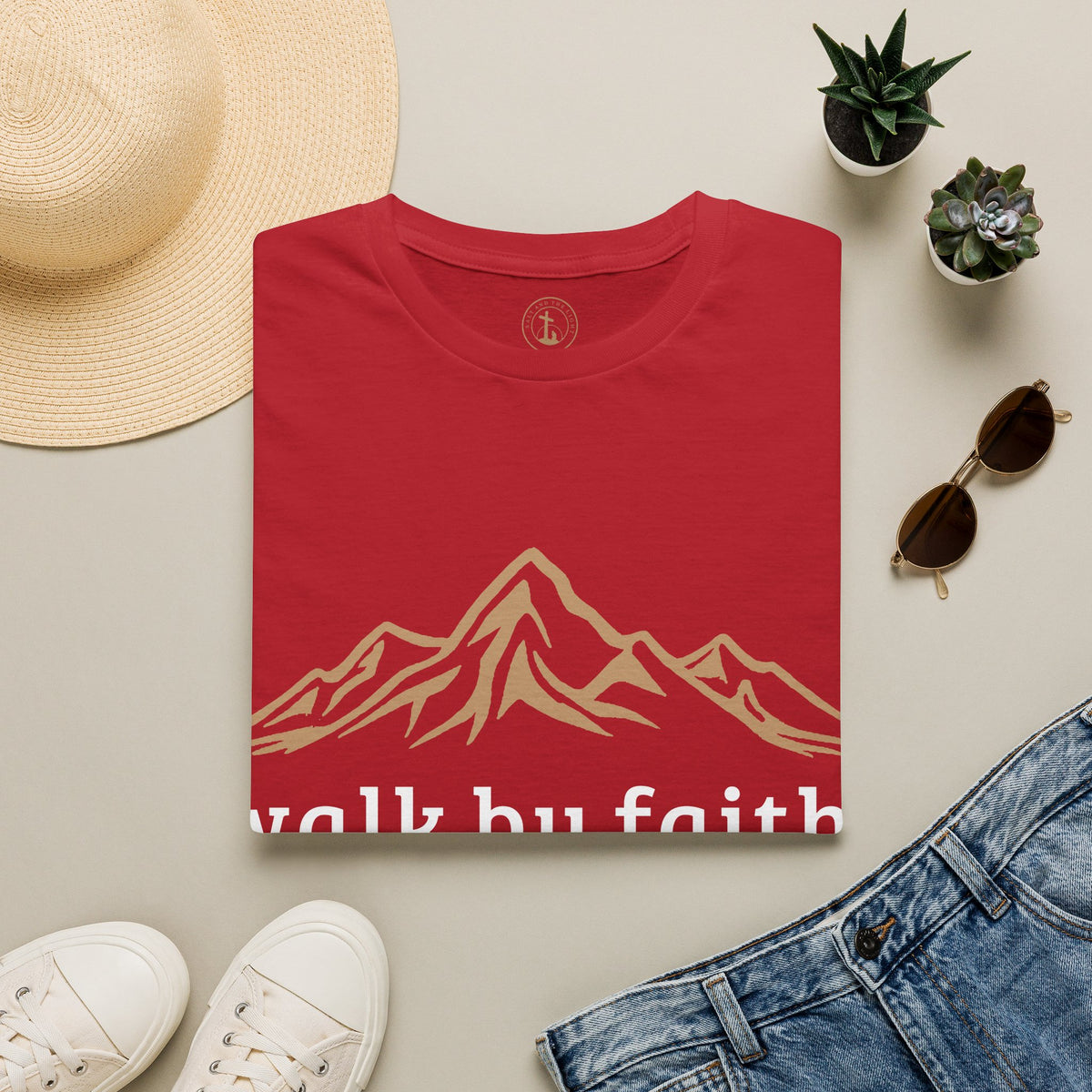 Walk By Faith Mountain T-Shirt – Christian Faith Outdoors Graphic Tee