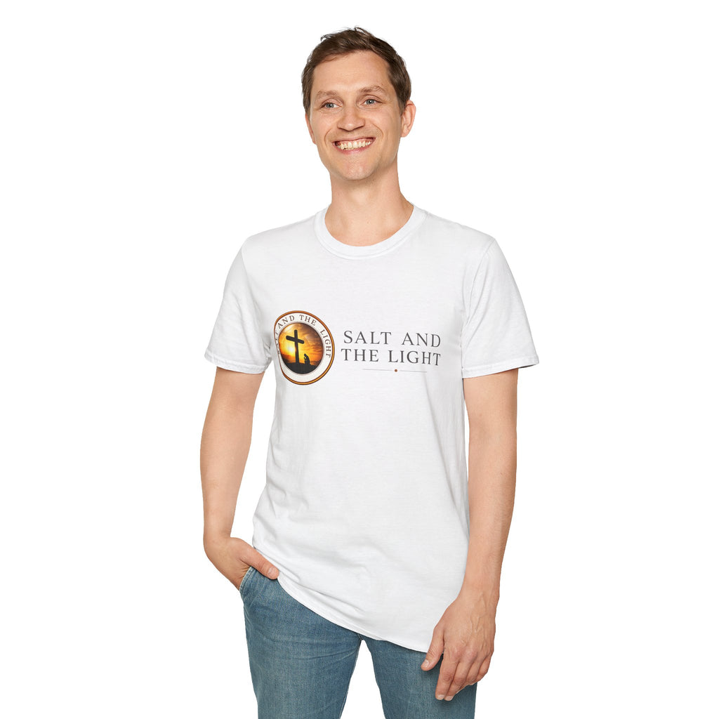 SALT AND THE LIGHT CHRISTIAN T-SHIRT – WHITE FAITH INSPIRED LOGO TEE