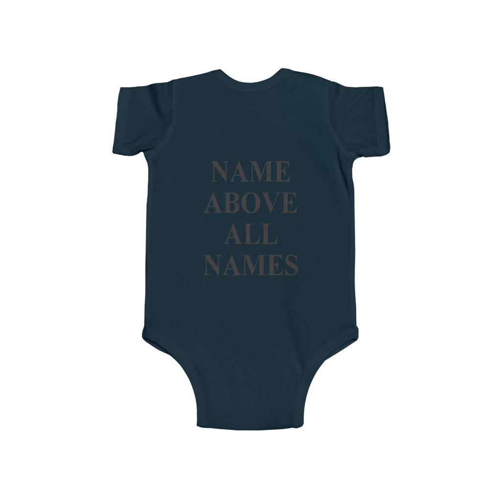 Christian Infant Bodysuit - "Name Above All Names" with Cross Emblem