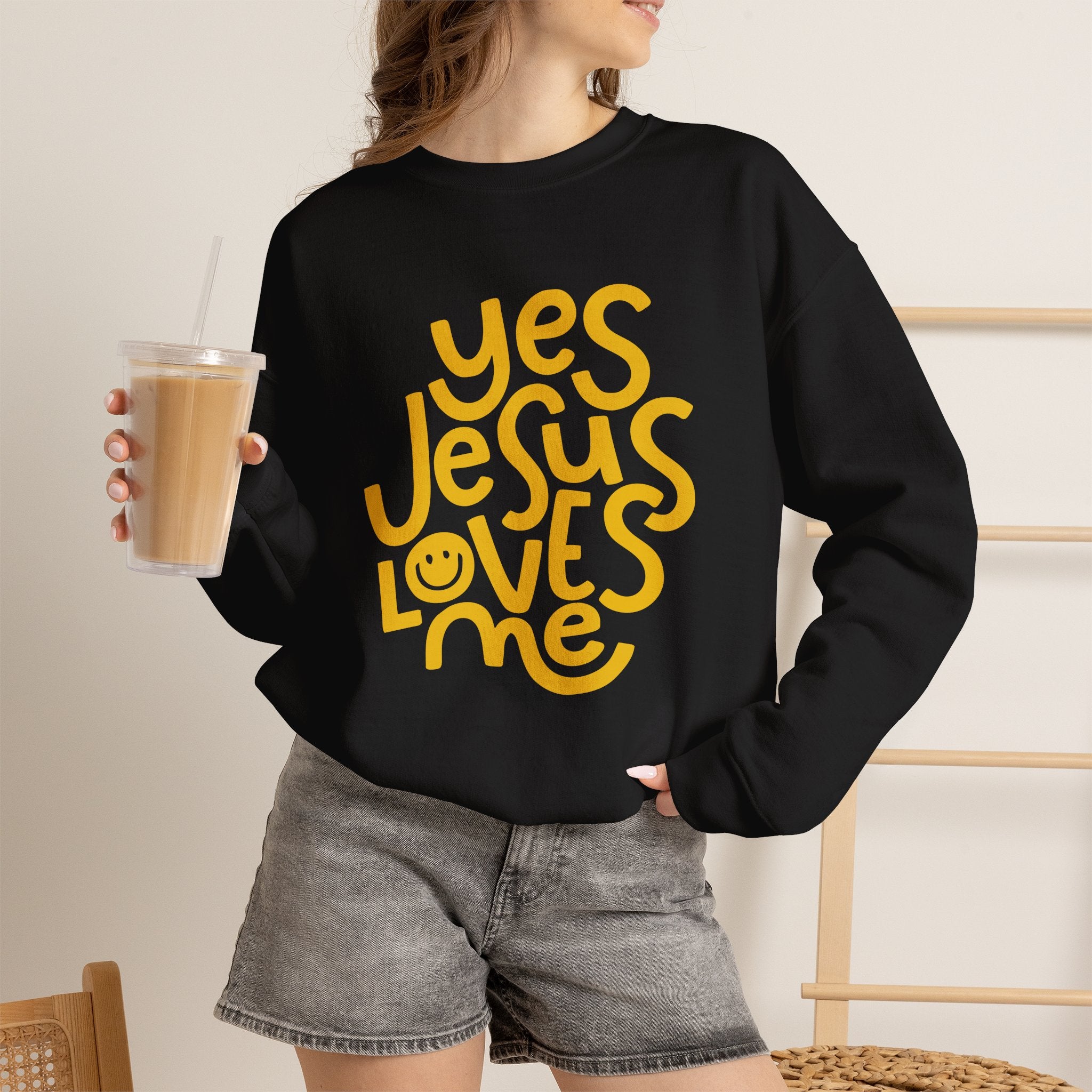 Yes Jesus Loves Me Sweatshirt - Christian Crewneck Faith Pullover
