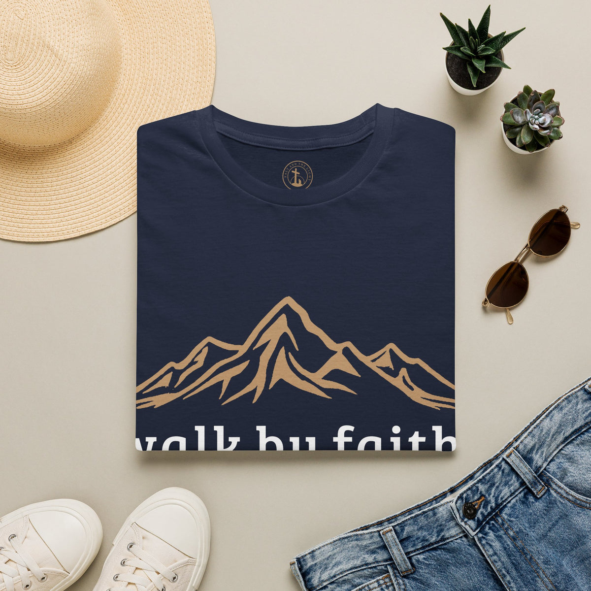 Walk By Faith Mountain T-Shirt – Christian Faith Outdoors Graphic Tee