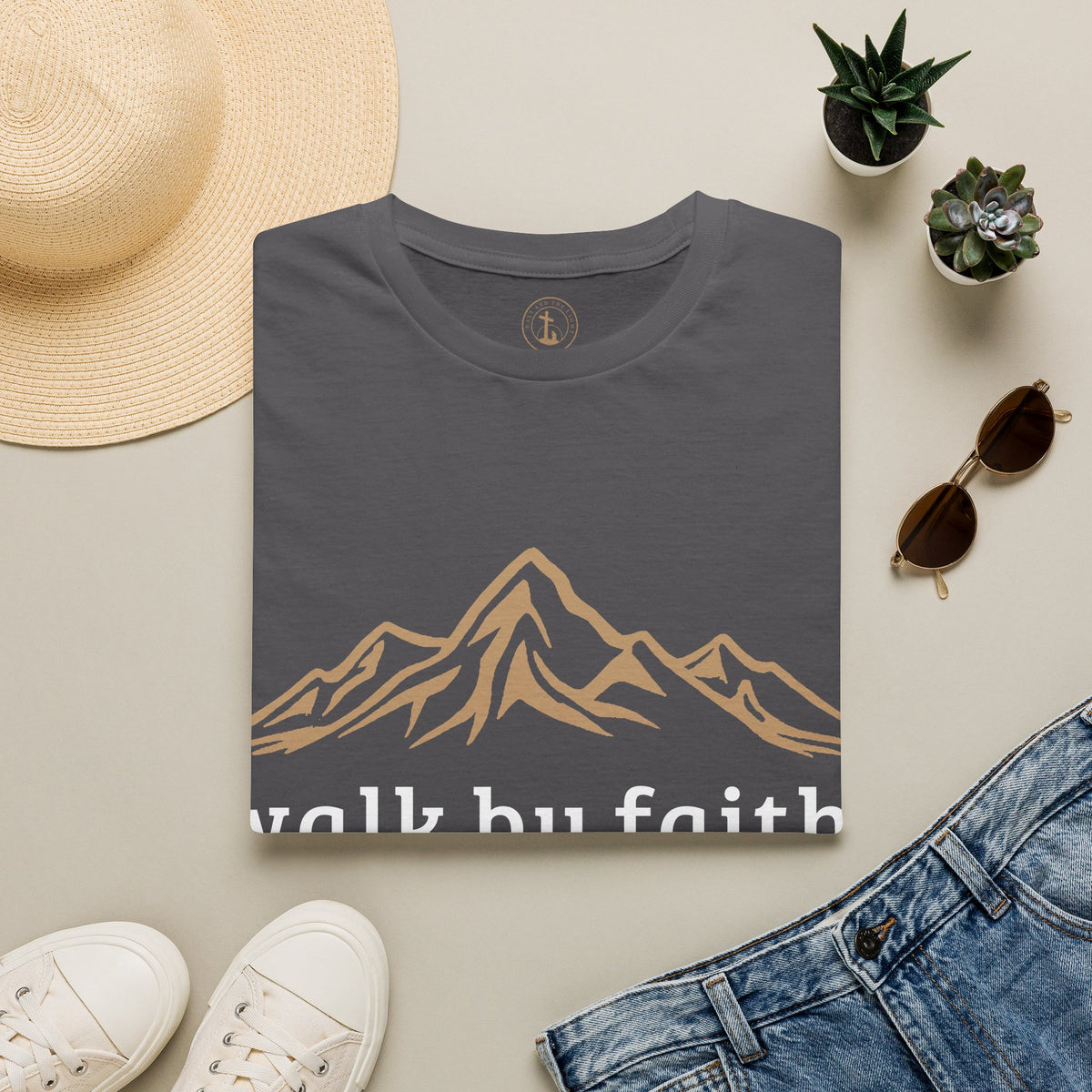Walk By Faith Mountain T-Shirt – Christian Faith Outdoors Graphic Tee