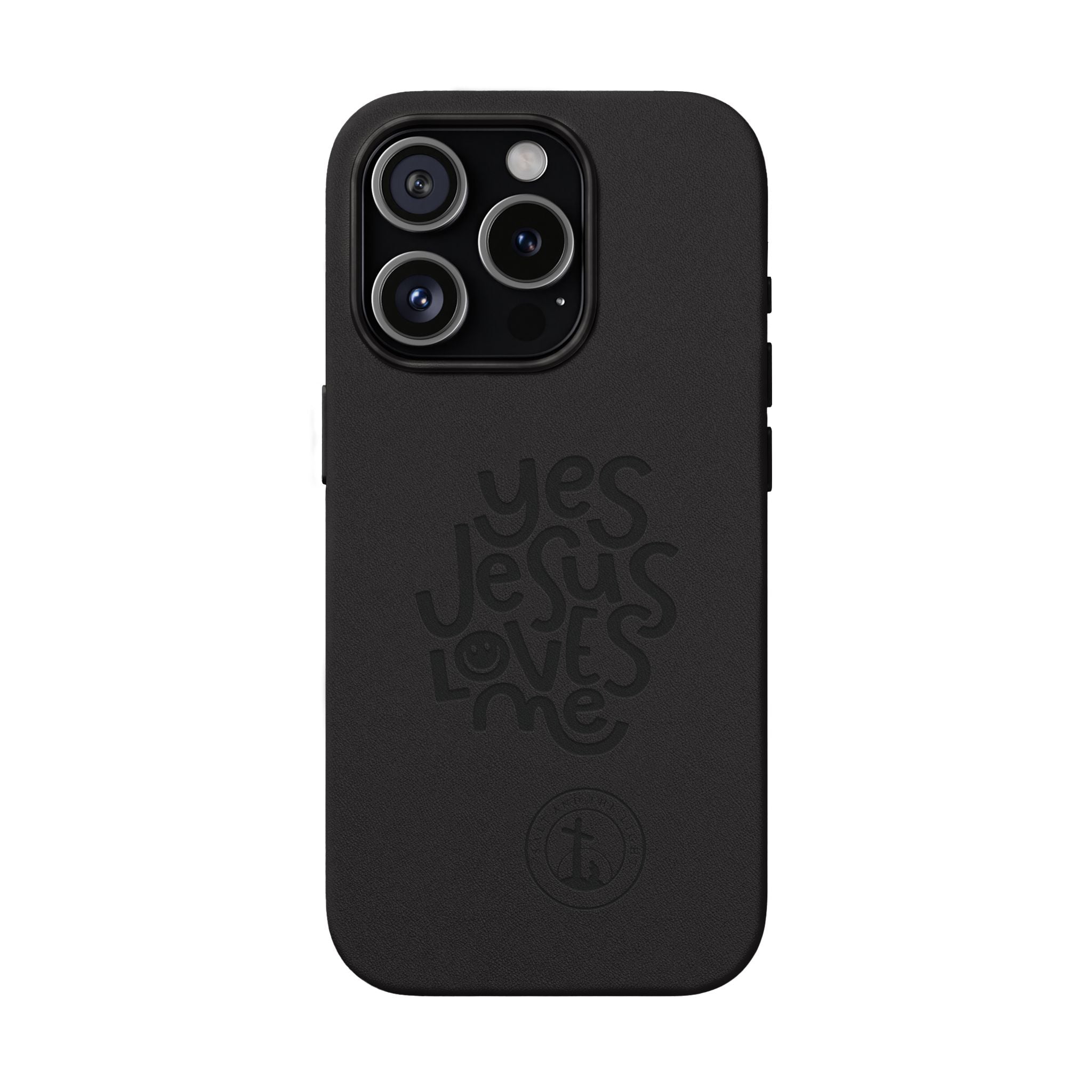 PU Leather Phone Case — Embossed “Yes Jesus Loves Me” Christian Design